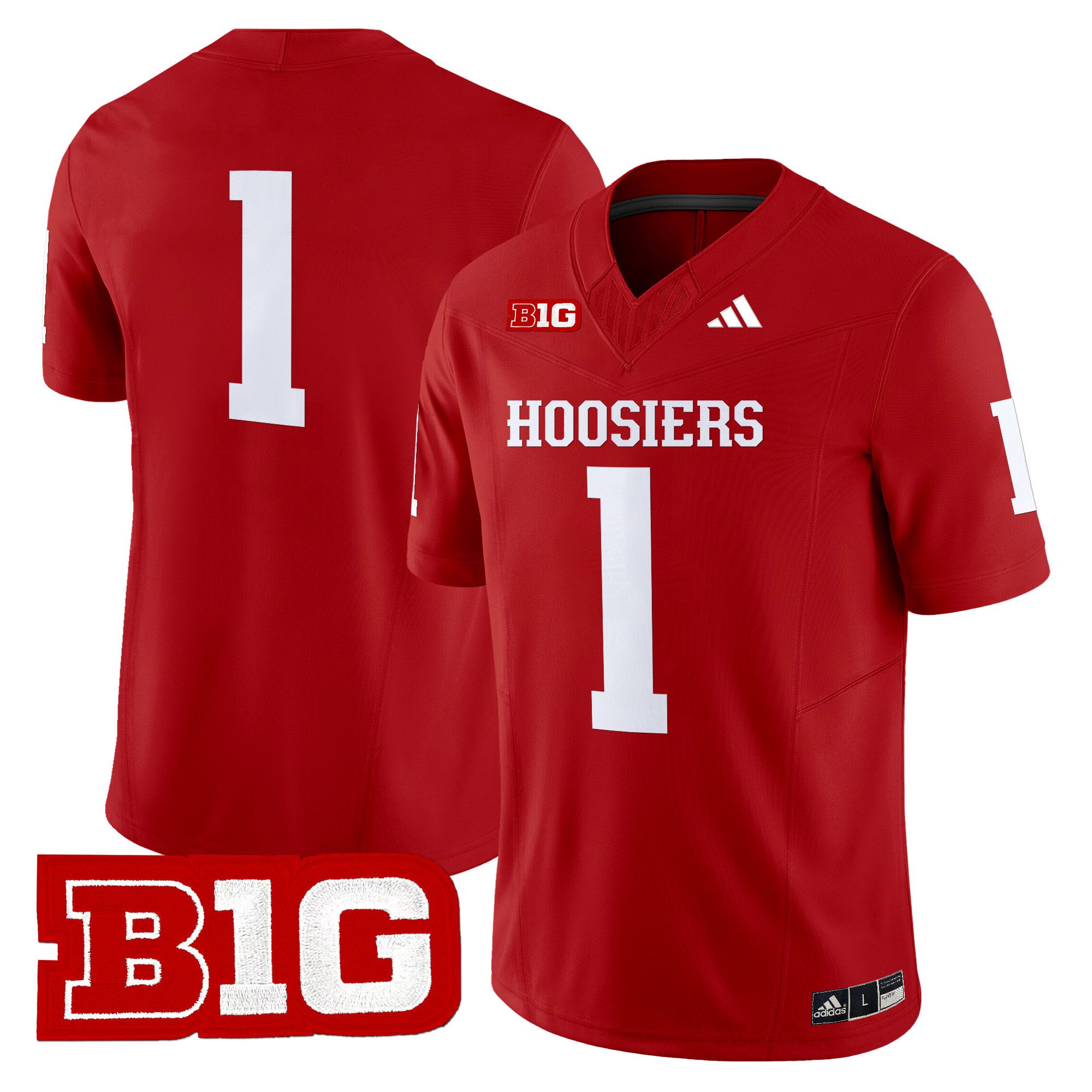 Men Indiana Hoosiers #1 No Name Red 2024 Vapor Limited NCAA Jersey style 1